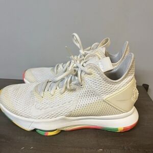 Size 10- Nike LeBron Witness 4 White Multi Camo Fruity Pebbles